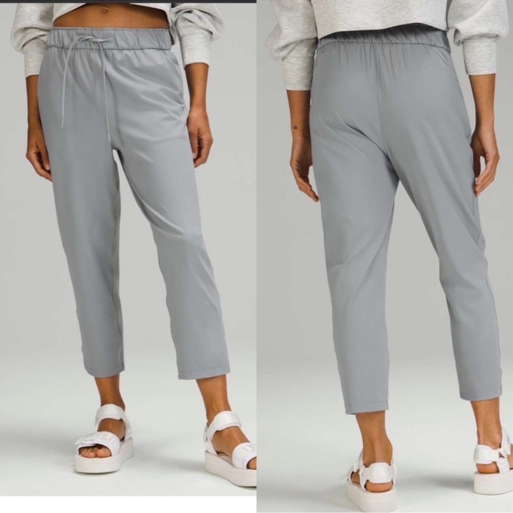 Lululemon Stretch High Rise Crop 23" Pants Size 4 in Rhino Grey